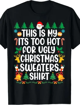 Merry Christmas This Is My Christmas Funny Xmas PJs letters Crewneck printed T-shirt tops casual style Regular short sleeve - Aliexpress - FashionsVida