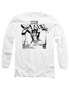 Unisex XMen Wolverine Jump Long Sleeve T-Shirt, White Size: Medium - White - Size: M - Marvel - FashionsVida