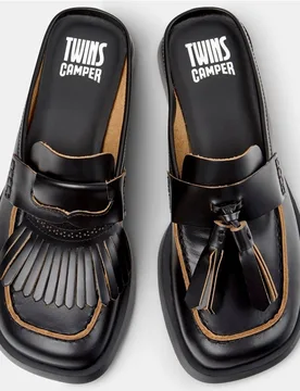 Mules planos de mujer Donna Twins de piel - Camper - FashionsVida