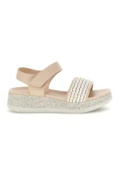 Sandali beige con fascia intrecciata suola comfort Bza9052612 37