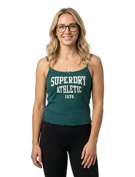 T-shirt Sans Manches Ath Ess Graphic Pointele Dark Pine Green XL - Superdry - FashionsVida