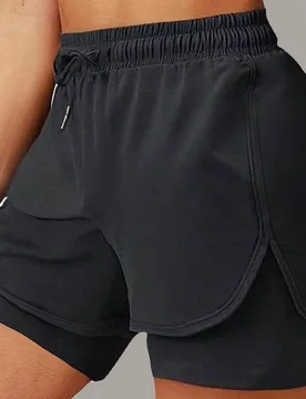 Pantalones cortos deportivos para mujer, pantalones cortos casuales de verano 2 en 1, pantalones cortos de fitness, pantalones cortos de playa M - Shein - FashionsVida