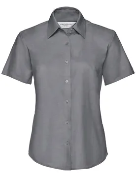 Collection Womens/ladies Oxford Short-Sleeved Shirt (Silver) - Size 2xl - Russell athletic - FashionsVida