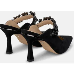 Zapato de salón de mujer destalonado en ante