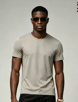 Camiseta de manga corta de cuello redondo de unicolor de secado rápido para hombres, camisa deportiva casual transpirable y ligera, adecuada para sen - Shein - FashionsVida