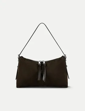 Suede Shoulder Bag Khaki female - Jigsaw - FashionsVida