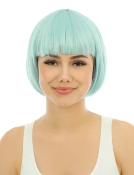 Bob Perücke Pastellblau Kurzhaarperücke Erwachsene - PTIT CLOWN - FashionsVida