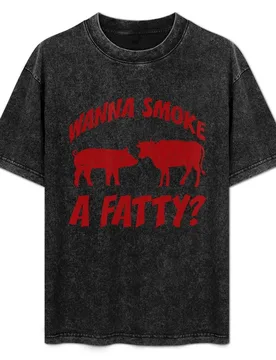 Wanna Smoke A Fatty - Funny BBQ - Meat Smoker - Grilling T-Shirt Summer Fashion Casual Tee Shirt - Aliexpress - FashionsVida