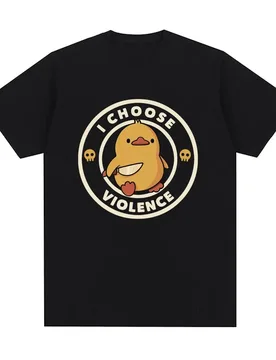 I choose the Violent T-shirt, an interesting duck with a humorous slogan, short-sleeve T-shirt, unisex, loose and oversized stre - Aliexpress - FashionsVida