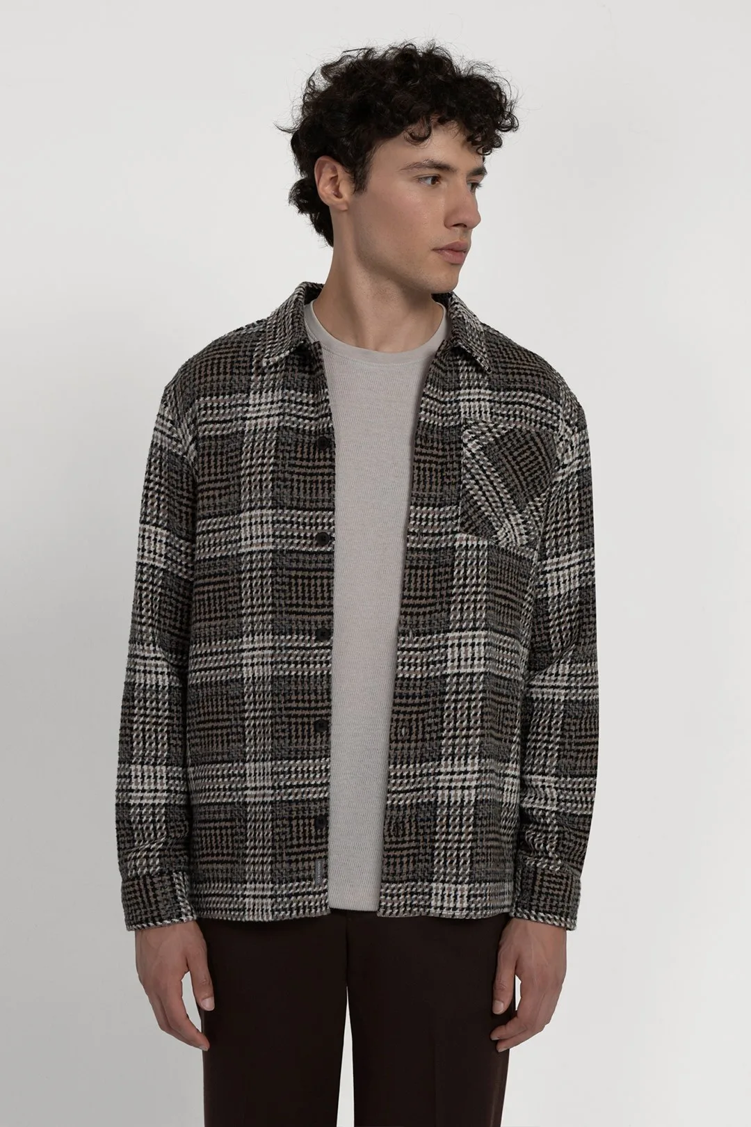 Mens Check Jacquard Overshirt - - Size: S - Larsson & Co - FashionsVida