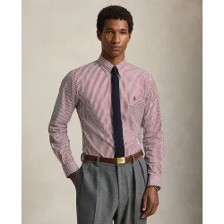 Camisa de hombre de popelina y elástico Marrón Nuez moscada