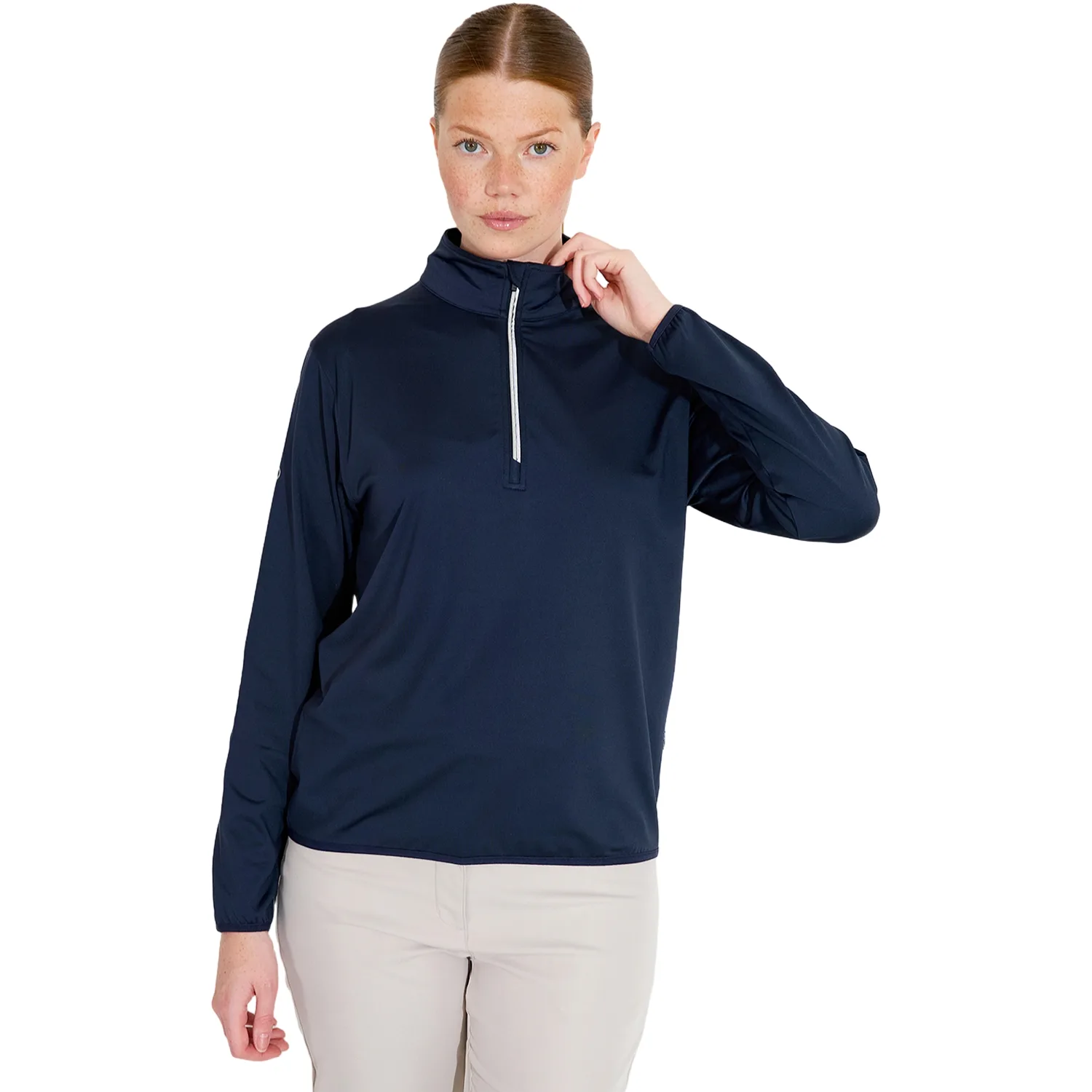 Layer Cradoc Fleece 1/2-Zip, navy l - Abacus - FashionsVida