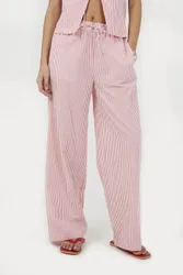 Striped Cotton Womens Trousers - - Size: M