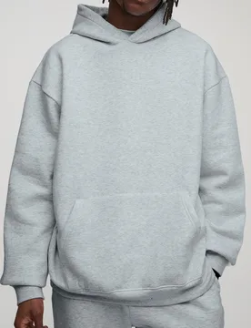 Mens Tall Basic Oversized Over The Head Hoodie - Grey Cotton - Size Small - boohooMAN - FashionsVida