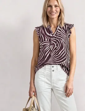 Top mit Strukturmix und Crochet-Details female Rot - Street One - FashionsVida