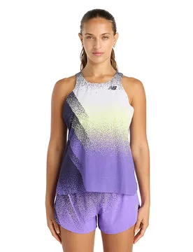 NEW Damen Lauftank Race Day Ultra Light Printed lila M W - Balance - FashionsVida