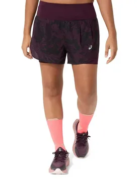 Pantaloni Corti Road All Over Print 2 In 1 3.5´´ Dark Aubergine XS - Asics - FashionsVida