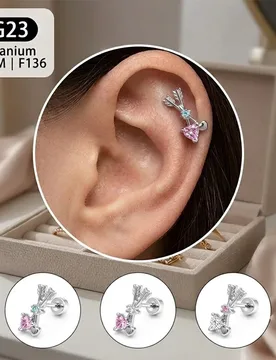 G23 Heart Earring Radiant Angel Arrow Heart Design Glossy Stud Women Adult Sophisticated Trendy Artistic Beautiful Gemstone Stud - Aliexpress - FashionsVida