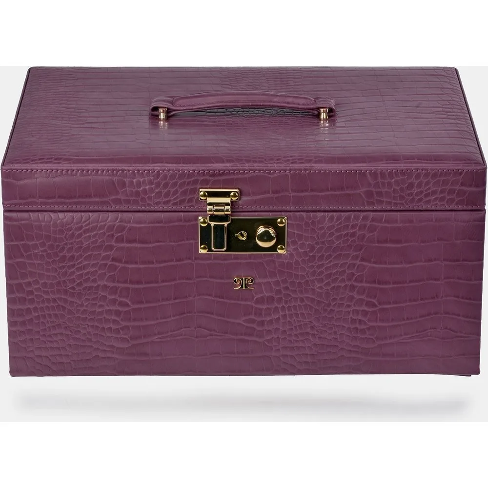 Joyero grande con cajonera en P.U. grabado coco - Pierre Cardin - FashionsVida