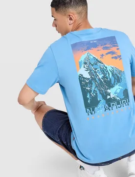 Mens Ruckert Mountain T-Shirt - Blu, blu blu Uomo taglia L - Napapijri - FashionsVida