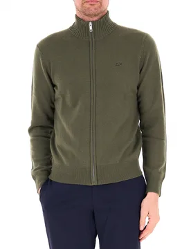 Cardigan con zip VERDE OLIVA M - Sun68 - FashionsVida