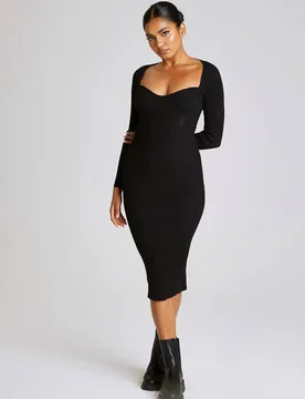Women's Petite Sweetheart Midaxi Dress in Black Size: 10 - Black - Size: 10 - Urban Bliss - FashionsVida