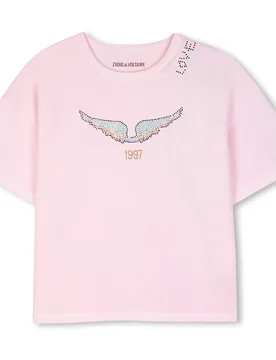 T-shirt à Manches Courtes X60791 Pastel Pink 10 Années Fille - Zadig & Voltaire - FashionsVida