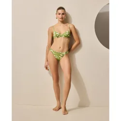 Braga de bikini rouched estampada