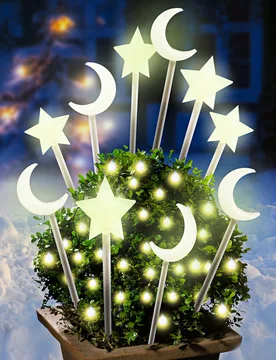 Garten Deko-Stecker "Monde & Sterne" selbstleuchtend, 10er-Set - Gainsborough - FashionsVida