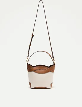 Bolso tipo bucket de canvas con trenza - Tintoretto - FashionsVida