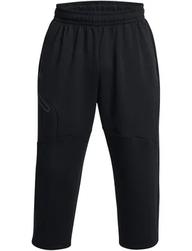 Mens Fleece Solid Patterned Baggy Sweatpants In Black - Size Small - Under armour - FashionsVida