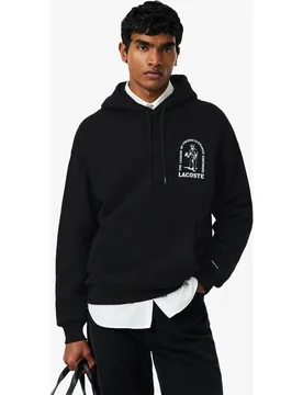 Sudadera de hombre con capucha de corte amplio con estampado en - Lacoste - FashionsVida