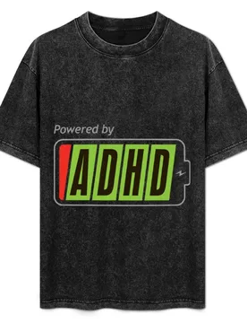 Powered By ADHD T-Shirt Odor Resistant Short Sleeve Top - Aliexpress - FashionsVida