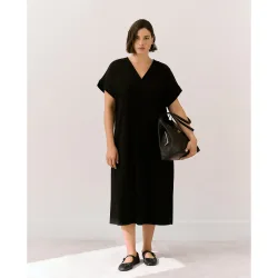 Vestido midi de manga corta de mujer