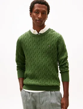 Jersey de caballero de ochos con cuello redondo - Tommy Hilfiger - FashionsVida