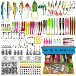 Kit de Señuelos de Pesca 30/83/133/110/139/302 piezas/Set Para Aparejos de Cebo de Superficie Kit de Equipo de Pesca Para Pesca de Lubina Trucha Salm