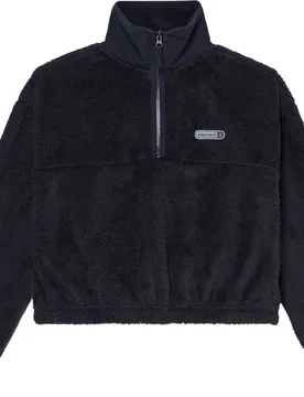 Pull en sherpa à col zippé - Classic Sherpa 1/4 Zip Top W Flint Black - Taille S - Noir - Element - FashionsVida