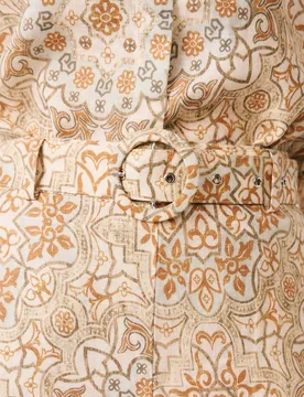 Pantalones rectos de mujer con estampado mosaico con bolsillos laterales - Alma en Pena - FashionsVida