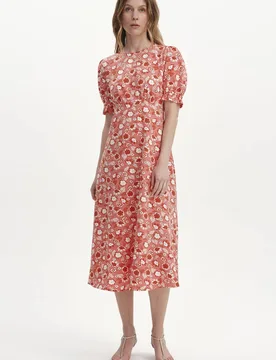 Women's Mela Midi Tea Dress in Pink Size: 10 - Pink - Size: 10 - Finery London - FashionsVida