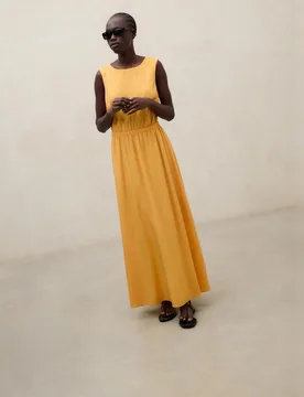 Vestido largo con espalda abierta y cintura elástica - Ecoalf - FashionsVida