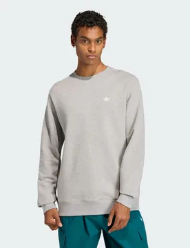 Felpa GIROCOLLO TREFOIL ESSENTIALS IN FRENCH TERRY S Medium Grey Heather - Adidas - FashionsVida