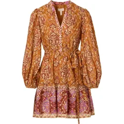 Vestido camisero corto de manga larga