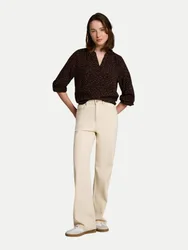 Blusenshirt mit Raffungen Beige S