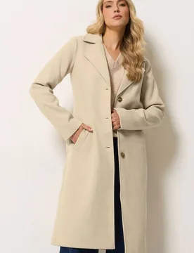 Women's Tall Formal Midi City Coat in Natural Size: 18 - Natural - Size: 18 - Long tall sally - FashionsVida