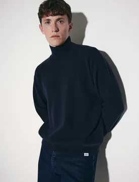 Stehkragenpullover mit Kaschmir Blau L - Seidensticker - FashionsVida