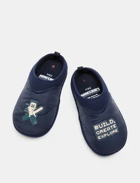 Kids' Minecraft™ Slippers (10 Small - 7 Large) Dark Blue male - M&S - FashionsVida