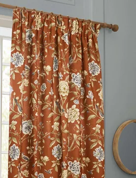 Porcelain Garden Chenille Curtains Brown Mix - Sanderson - FashionsVida