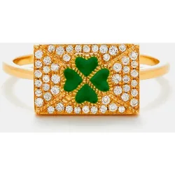 Anillo de oro, diamantes y esmalte