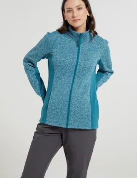 Idris Womens Panelled Fleece Jacket - Teal - Teal - Size: 14 - Mountain Warehouse - FashionsVida