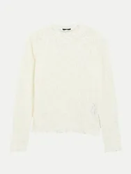 BLACK LABEL Langarmshirt aus Spitze 0200-WHITE 44